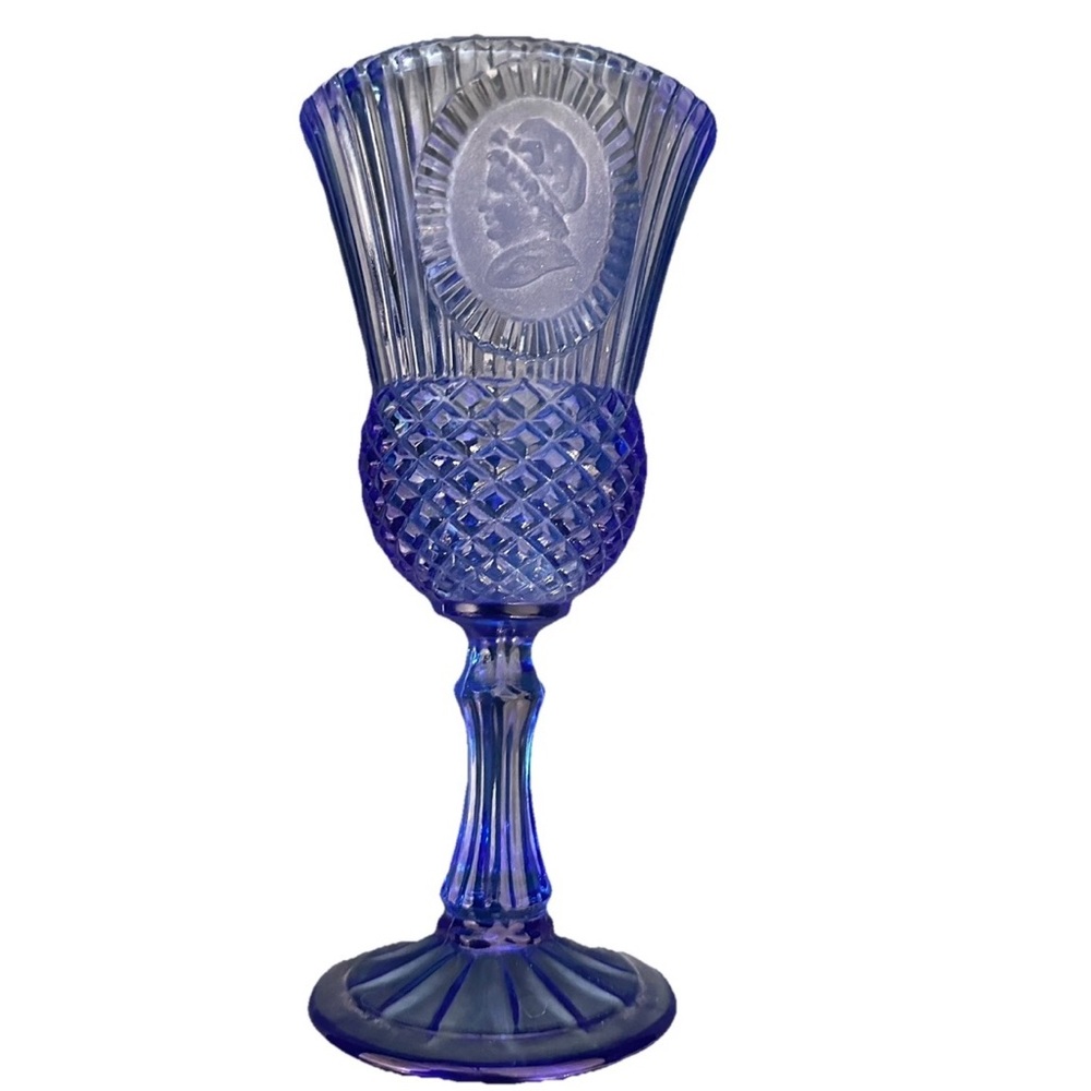 Avon Fostoria cobalt blue George Washington Goblet
